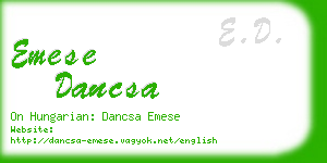 emese dancsa business card
